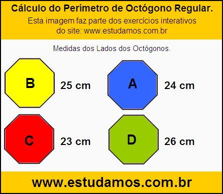 Octógono Com Lados Medindo 23 cm