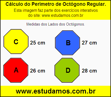 Octógono Com Lados Medindo 28 cm