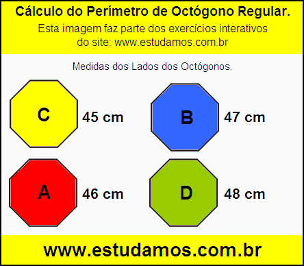 Octógono Com Lados Medindo 45 cm