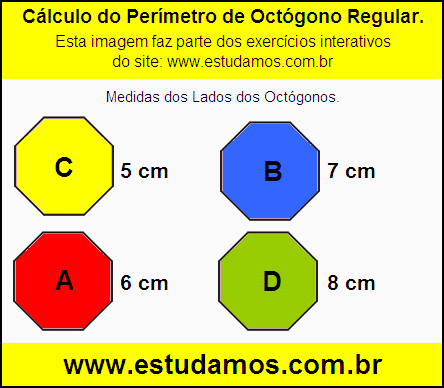 Octógono Com Lados Medindo 5 cm