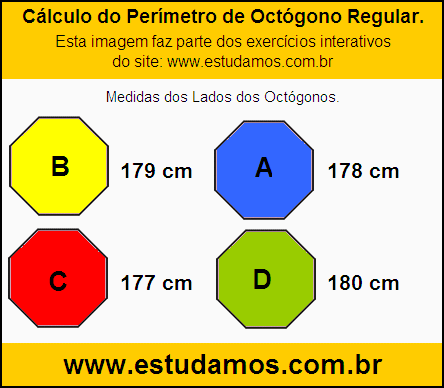 Octógono Com Lados Medindo 179 cm