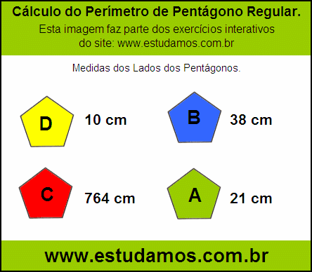 Pentágono Com Lados Medindo 764 cm