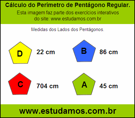 Pentágono Com Lados Medindo 22 cm