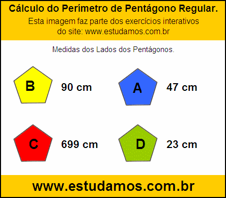 Pentágono Com Lados Medindo 90 cm