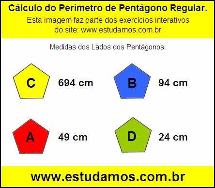 Pentágono Com Lados Medindo 94 cm