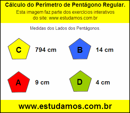 Pentágono Com Lados Medindo 4 cm