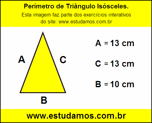 Perímetro Triângulo Isósceles Com a Base Medindo 10 cm