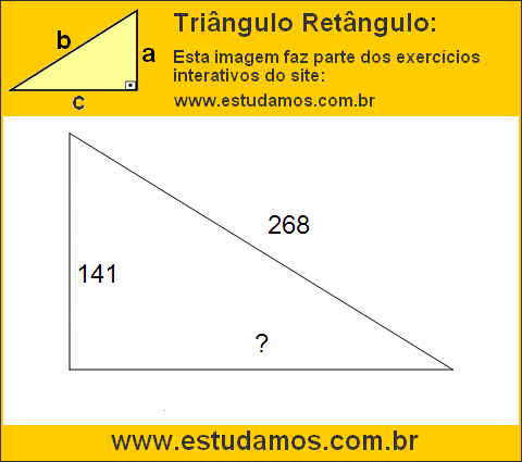 Triângulo Retângulo Com Hipotenusa Medindo 268 Metros