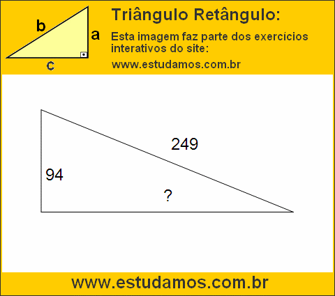 Triângulo Retângulo Com Hipotenusa Medindo 249 Metros