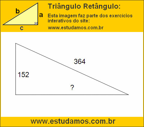 Triângulo Retângulo Com Hipotenusa Medindo 364 Metros