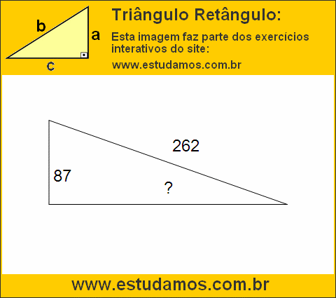 Triângulo Retângulo Com Hipotenusa Medindo 262 Metros