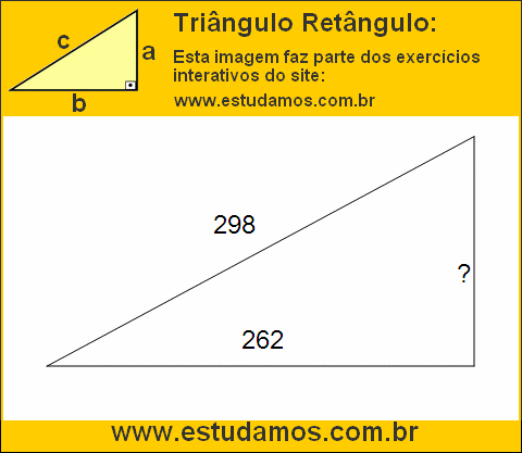 Triângulo Retângulo Com Hipotenusa Medindo 298 Metros