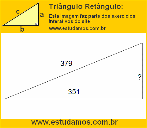 Triângulo Retângulo Com Hipotenusa Medindo 379 Metros