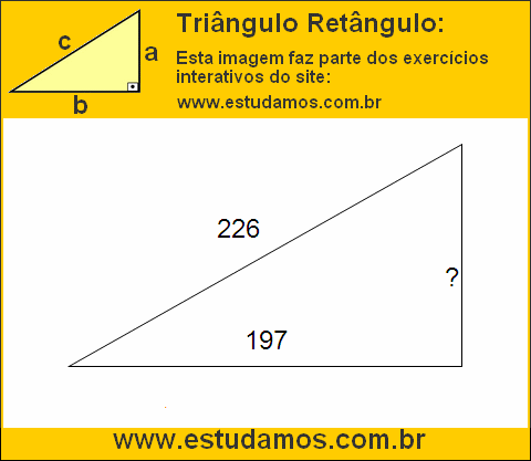 Triângulo Retângulo Com Hipotenusa Medindo 226 Metros