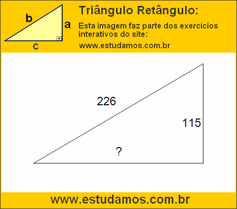 Triângulo Retângulo Com Hipotenusa Medindo 226 Metros